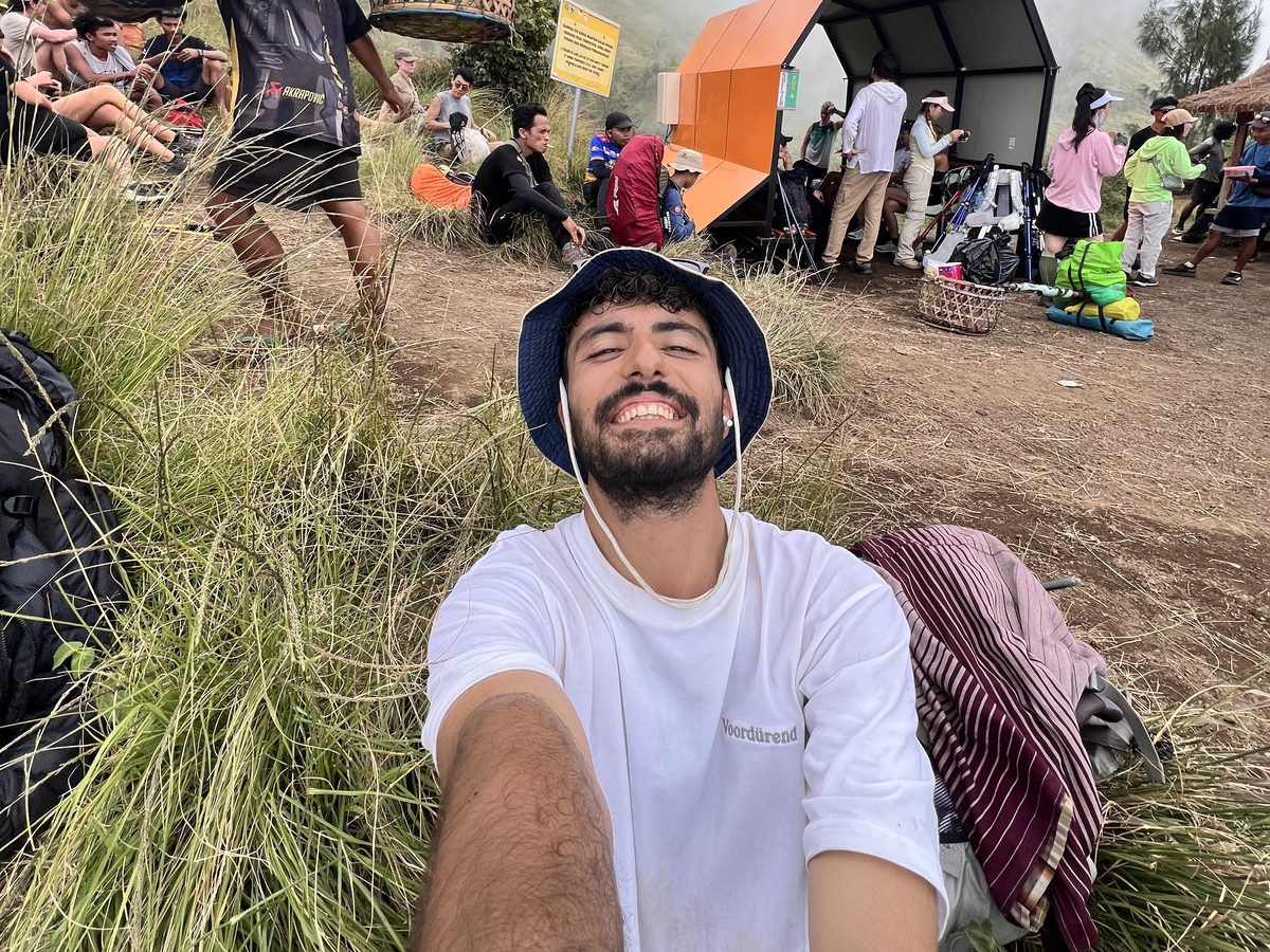 Furkan Çetinkaya, founder of AVO Travels, on Mount Batur